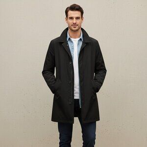 BUGATTI Vintage Men's Coat Black | Size 44R L - XL | Designed In Germany